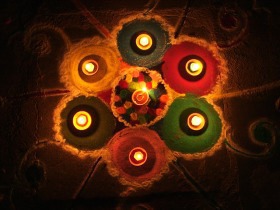 Rangoli of diya