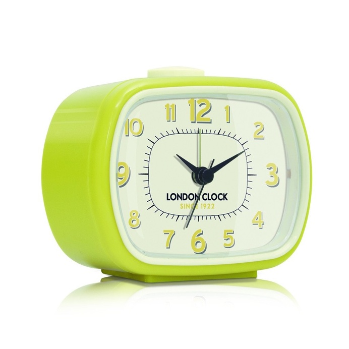 London Clock Company 'GEO' Alarm Clock, Yellow 8.5cm x 10.5cm x 5.5cm