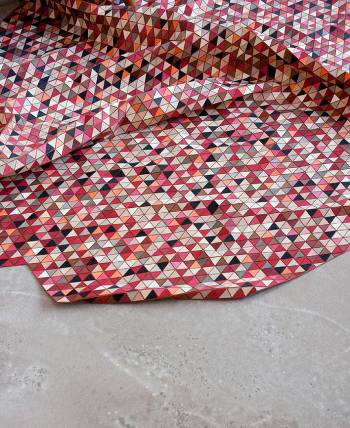 Wooden Rug with Dyed Wood