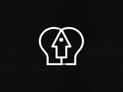 #head #mind #arrow #brain #idea #logo #partner #black