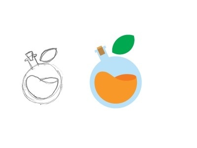 Chemical Orange #vial #cork #fruit #orange #logo
