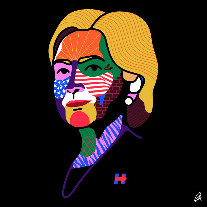 Hillary #illustration #pattern #mkrnld #portrait #hillary #usa #america #abstract