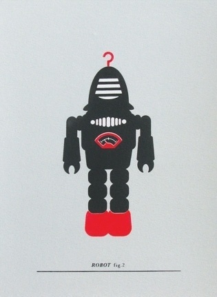 Made By Morris #printed #silkscreen #red #robot #silver #print #black #hand