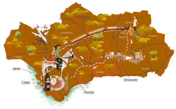 House And Garden Andalusia Map by The Tree House Press/Marc Aspinall #illustration #map