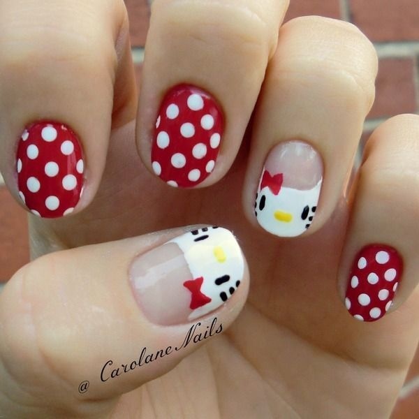 Cute and simple. The white and red shades topped with polka dots and Hello Kitty's cute face is simple charming. Very creative and can be