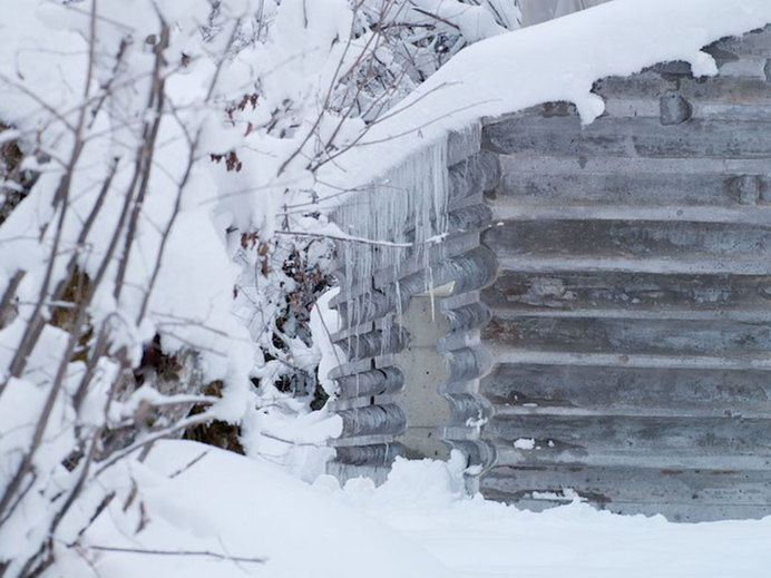 nickisch sano walder preserve the refugi lieptgas in concrete #cabin