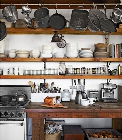 Brick, Stone, Wood and Concrete: 15 Beautiful, Rustic Kitchens | Apartment Therapy #cucina #wood #kitchen #tavolo