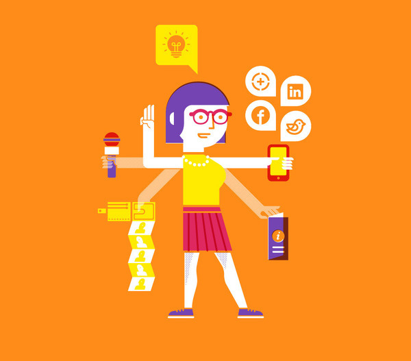 Social Influencers by B for Balleza #glasses #phone #wallet #influence #hipster #microphone #mobile #lightbulb #media #pamphlet #social