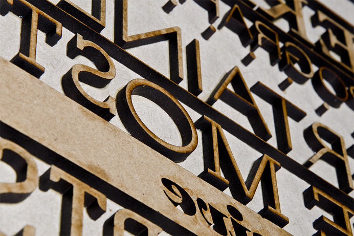 Typographic wood cut relief printing plates