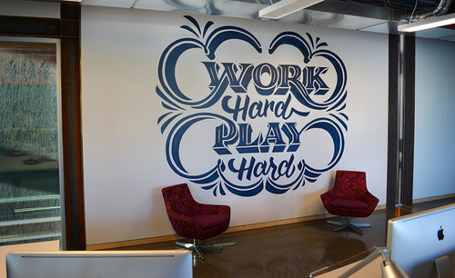 Work Hard, Play Hard Mural by Scott Biersack #lettering #mural #painted #type #hand #typography