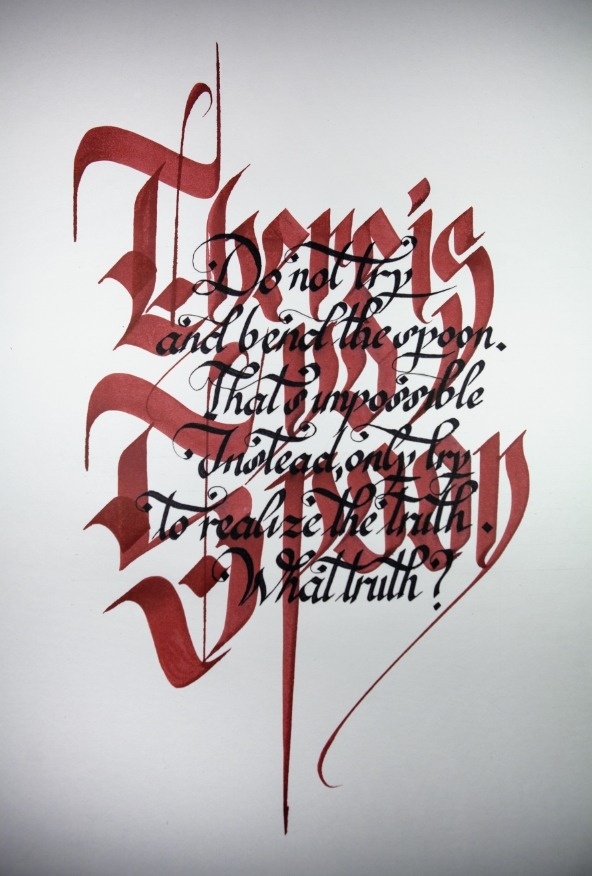 There Is No Spoon - By Francesco Guerrera #calligraphy #drawn #lettering #hand