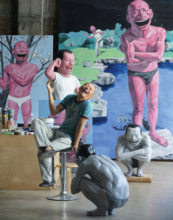 yue minjun exhibition at fondation cartier #artist