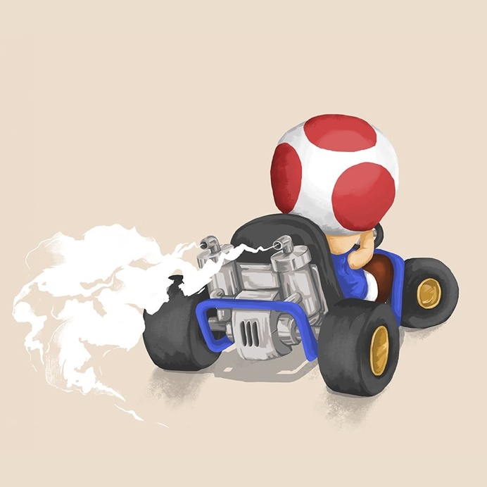 Toad - Mariokart64 #Mario #illustration #gaming #N64 #Mariokart #Retro #mushroom #nintendo