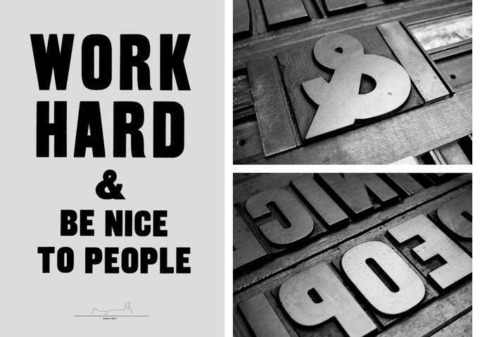 Self-published simple typographic statement poster, printed using traditional woodblock techniques.Photographs courtesy of Kim Tran, Amit Gu #typography