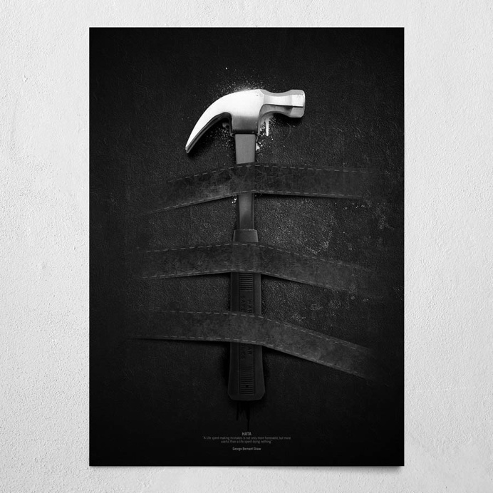 #hata #black #poster #wallart #hammer #bernardshaw