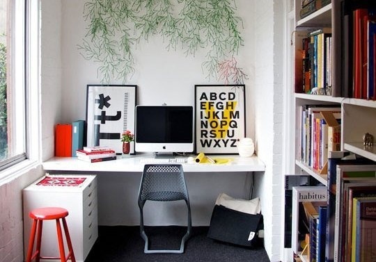 Home Office, Apartment Therapy #mount #built #office #home #wall #ins #workspace
