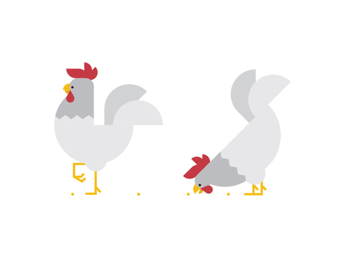 Chickens by Makers Company #chicken #bird #animal #illustration #icon #iconic #geometric