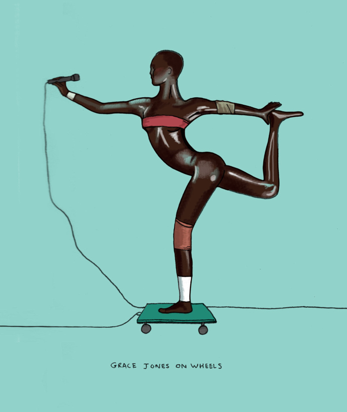 Grace Jones on wheels #gracejones #illustration #michaelconstantine