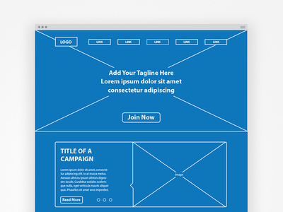 Wireframes idea #82: Landing Page Wireframe #page #wireframe #blueprint #layout #web #landing