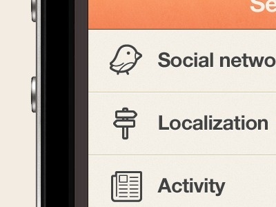 Dribbble - New iPhone app design | Settings UI,UX interface by Julien Renvoye #interface #icons #iphone #illustration #app