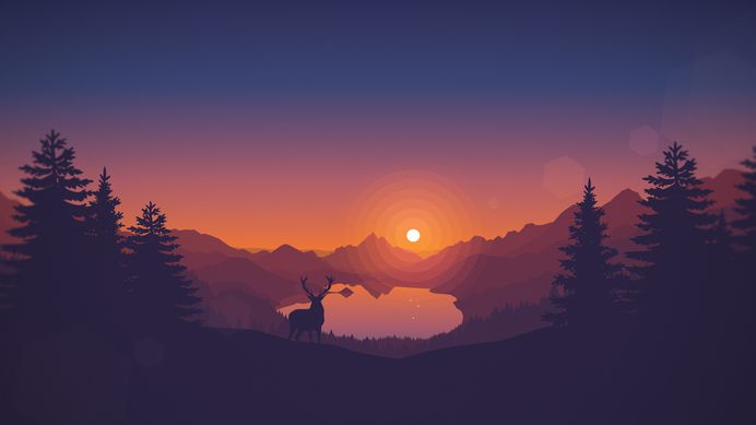 Lakeside sunset 2560x1440