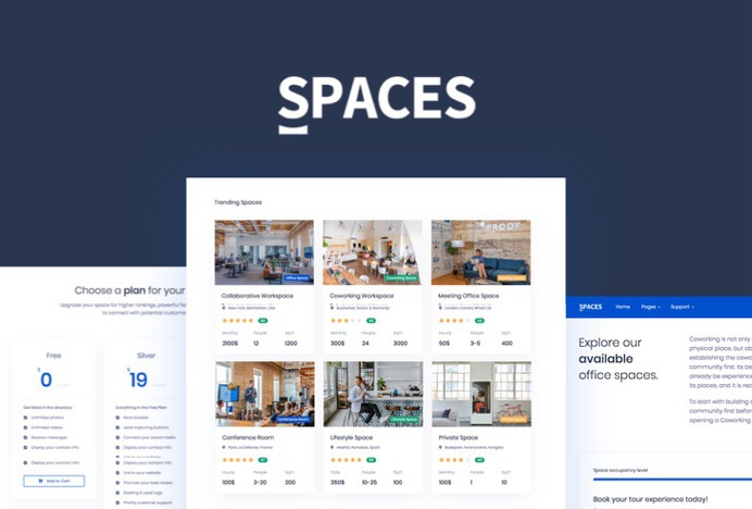 Spaces - Coworking Bootstrap 4 Template 🏢
