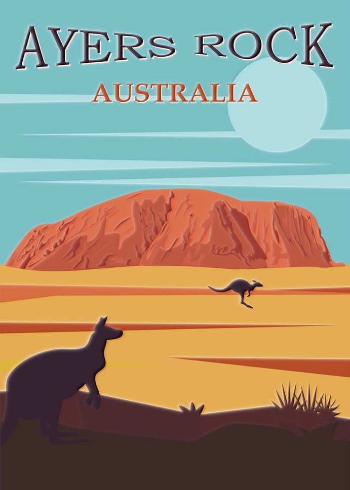 "Australia" Poster Print on metal by Sam Kal