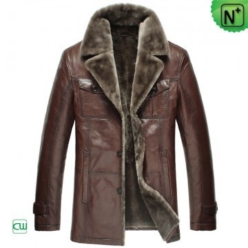 Fur Lined Shearling Coat Men CW868821 #men #shearling #coat