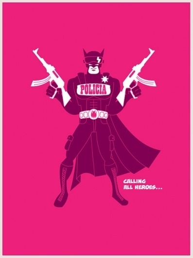 JuarezPoster | Flickr - Photo Sharing! #mexico #police #design #batman #juarez #illustration #poster