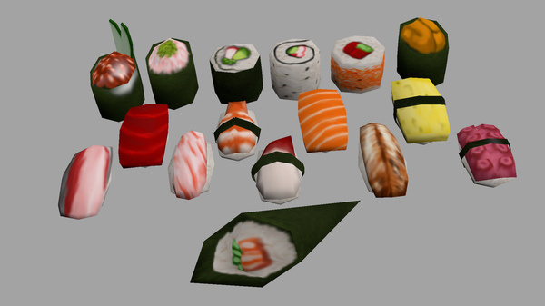 photo #sushi #lowpoly #3d