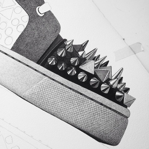 CJ Hendry | PICDIT #black #drawing #art #shoe