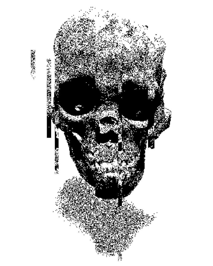 Templo Mayor, 2016 #eyeone #mixedmedia #glitch #skull #cdmx #mexicocity #printmaking