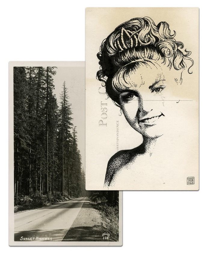 twin peaks post cards oldskull laura palmer