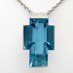 MAX KEMPER cross pendant with aquamarine