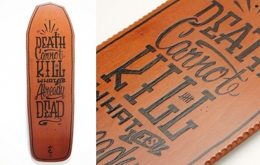 Stack The Decks - Me and Gonzo #lettering #burn #wood #kill #custom #skateboard #death