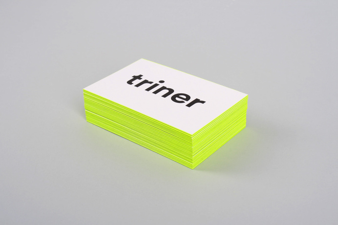 filip triner design branding business cards painted edges www.triner.de edge neon yellow embossing emboss print thick business card black gr