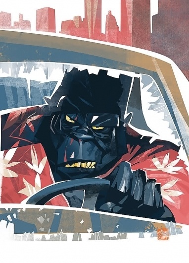 otto_von_todd #driver #illustration #bonobo #gorilla
