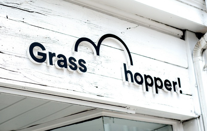 Exterior Signage for Plant-based restaurant Grasshopper