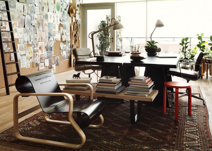 Studioilse arranges Vitra and Artek furniture into fictitious home #vitra #artek
