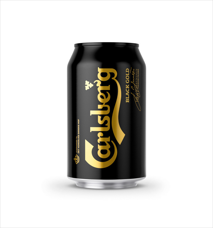 New minimal package design by Danish studio Kontrapunkt for Carlsberg's Black Gold