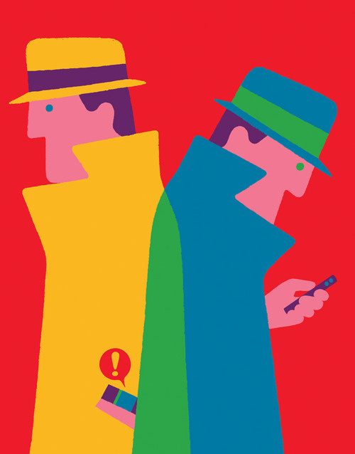 Editorial illustration for El Pais Semanal about smart watches (channelling Dick Tracy). #adrian #johnson