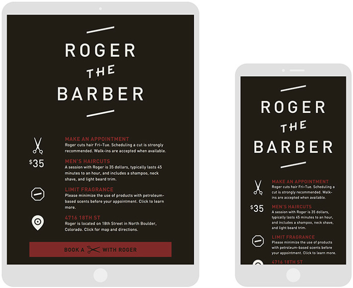 Roger The Barber by Cast Iron Design #site #website