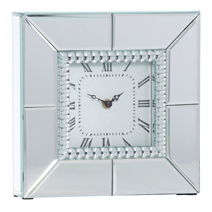 Chriss Mirror Square Table Clock, 25cm