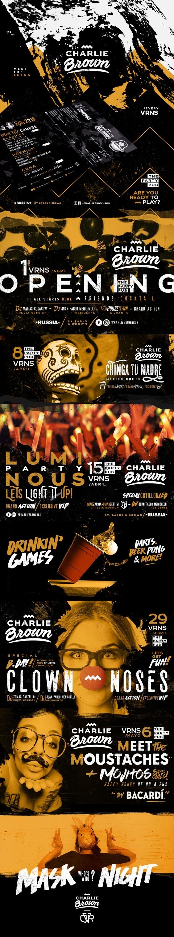 Charlie Brown by OVR studio www.overloaded.com.ar #desing #branding #flyer #graphic #charliebrown #identity #project #poster