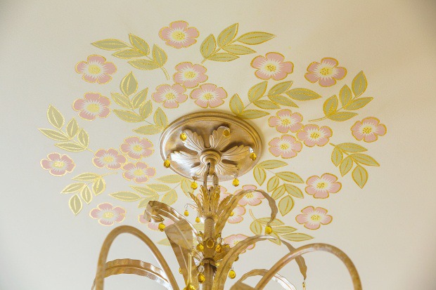 Mormon temple ceiling paint.