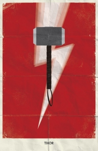 Juxtapoz Magazine - Minimal Marvel Posters by Marko Manev | Current #thor #marvel #minimal #poster