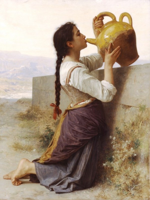 One of the realist paintings of William Adolphe Bouguereau called "Thirst" #oil #painting #paintings