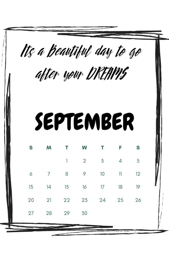 Motivational September 2020 Calendar