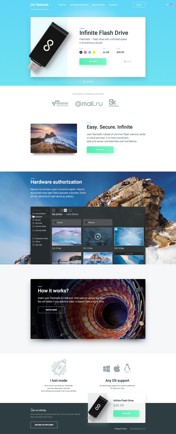Infinite Flash Drive - website design