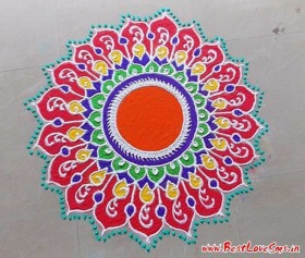 Small Free Hand Rangoli Design Picture
